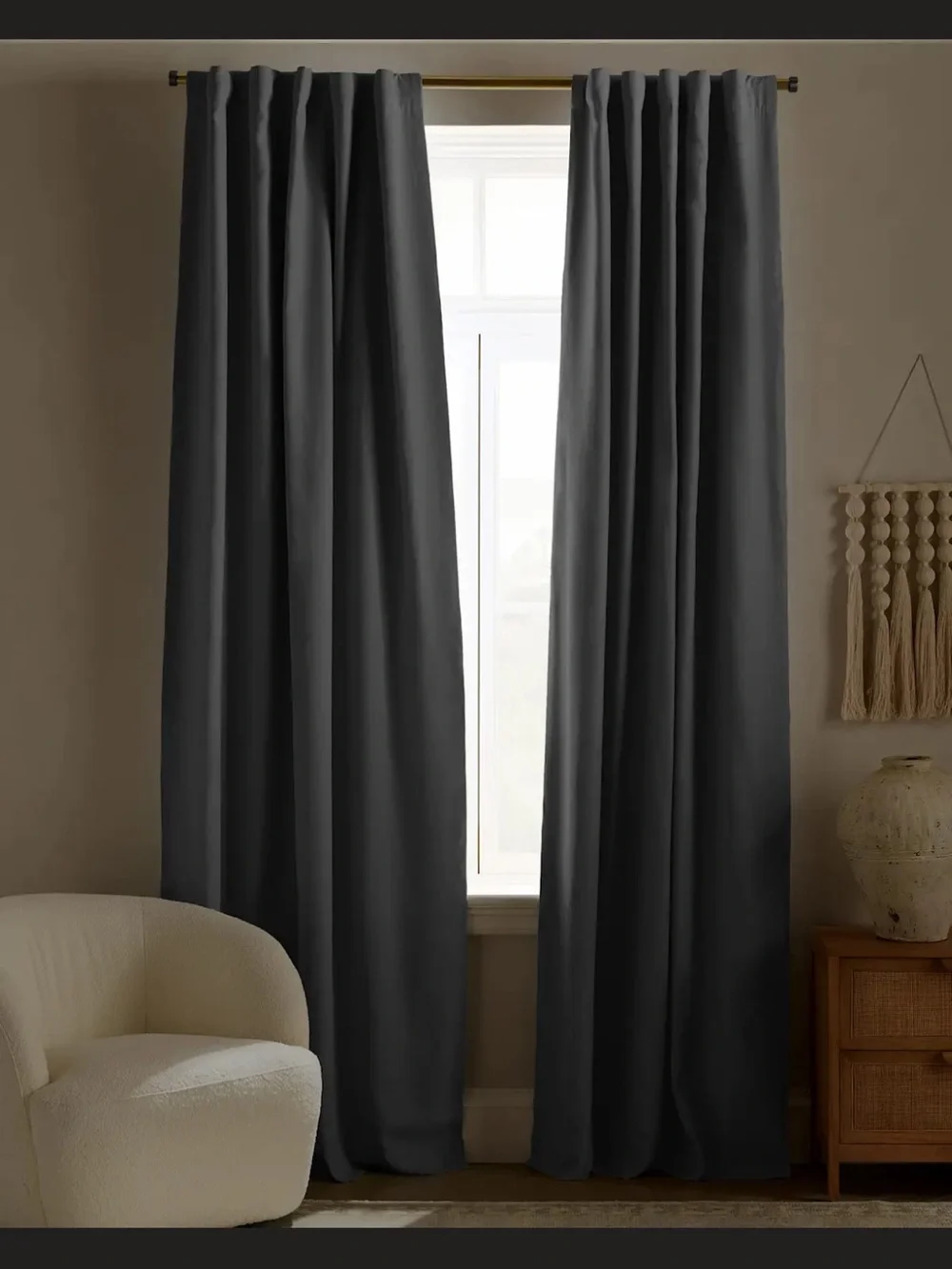 Quince Charcoal Blackout Curtain Panels - 2-Pack BRAND NEW!